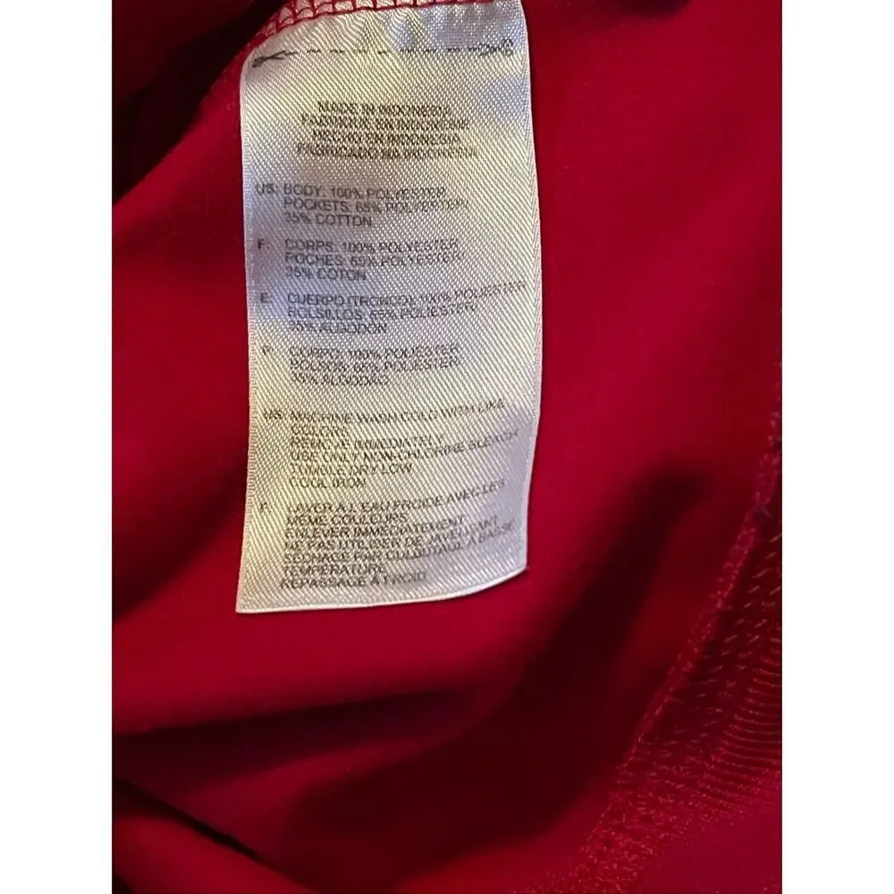 Adidas Mens Red Black White Stripes Long Sleeve Full Zip Track Jacket Large